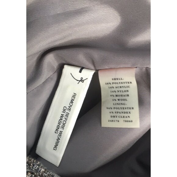 Ann Taylor Silver Paisley Print Jacquard Pencil Skirt Sz 10 Knee Length Slit - Picture 10 of 10